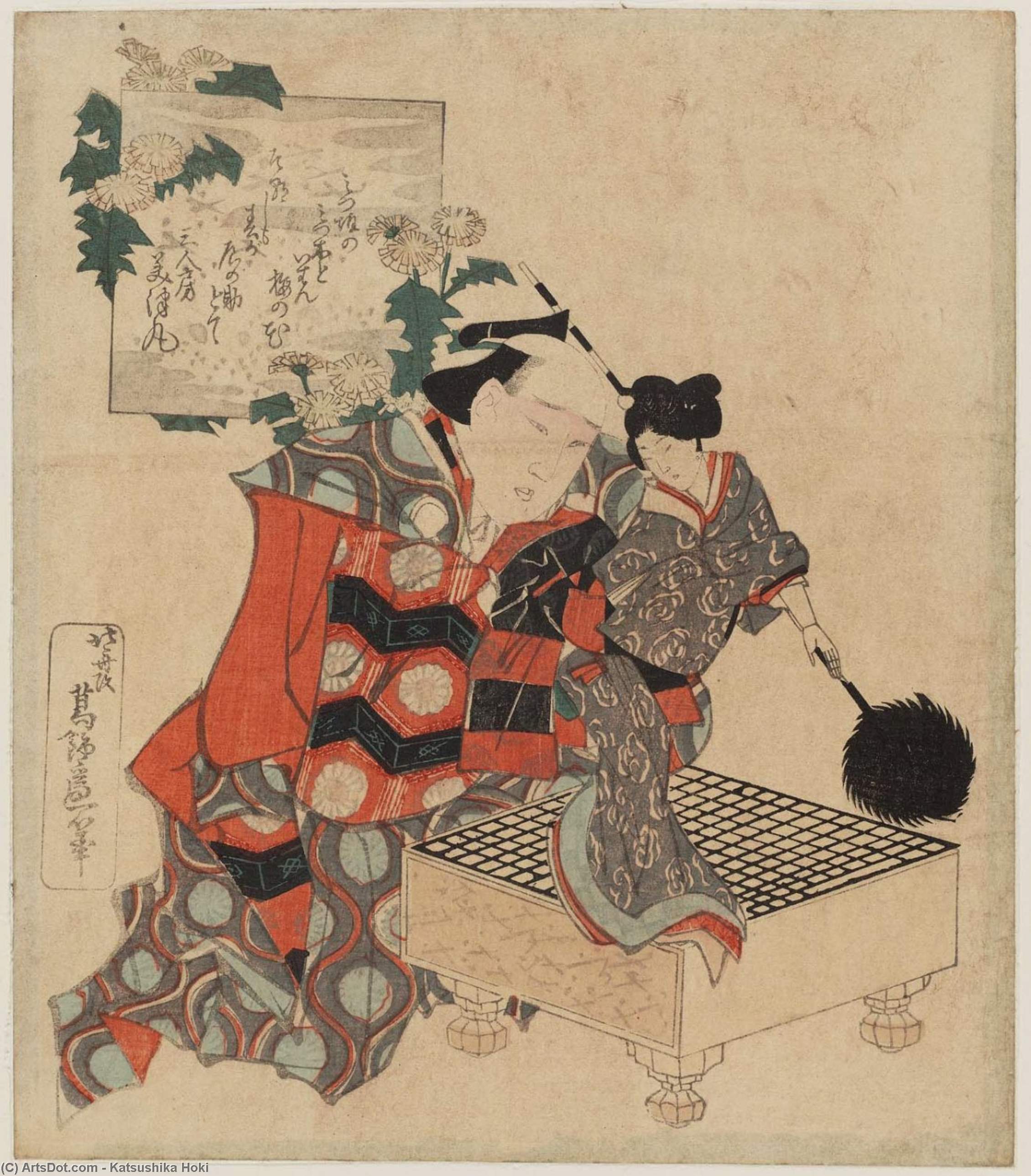 Puppeteer With Puppet Of A Female Feathered-lance Bearer — Katsushika Hokusai