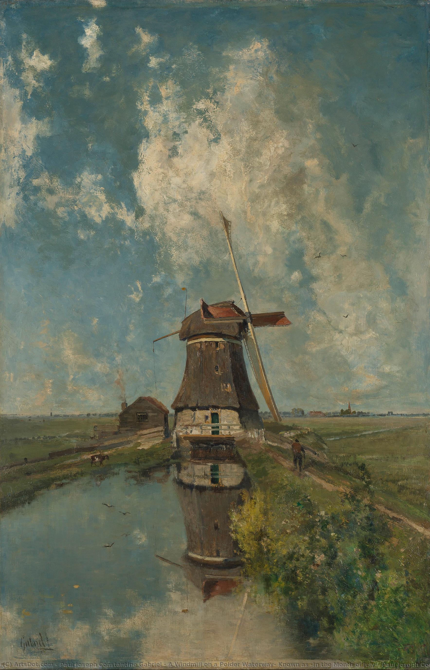 A Windmill On A Polder Waterway, Known As ‘in The Month Of July’, Paul Joseph Constantin Gabriël, C. 1889 — Paul Joseph Constantine Gabriel
