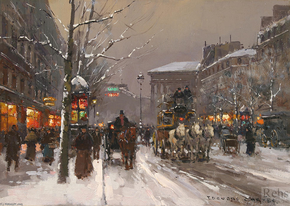 Boulevard De La Madeleine, Winter — Edouard Cortès