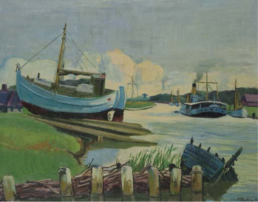 Kutter-slip Mit Bagger — Hermann Max Pechstein