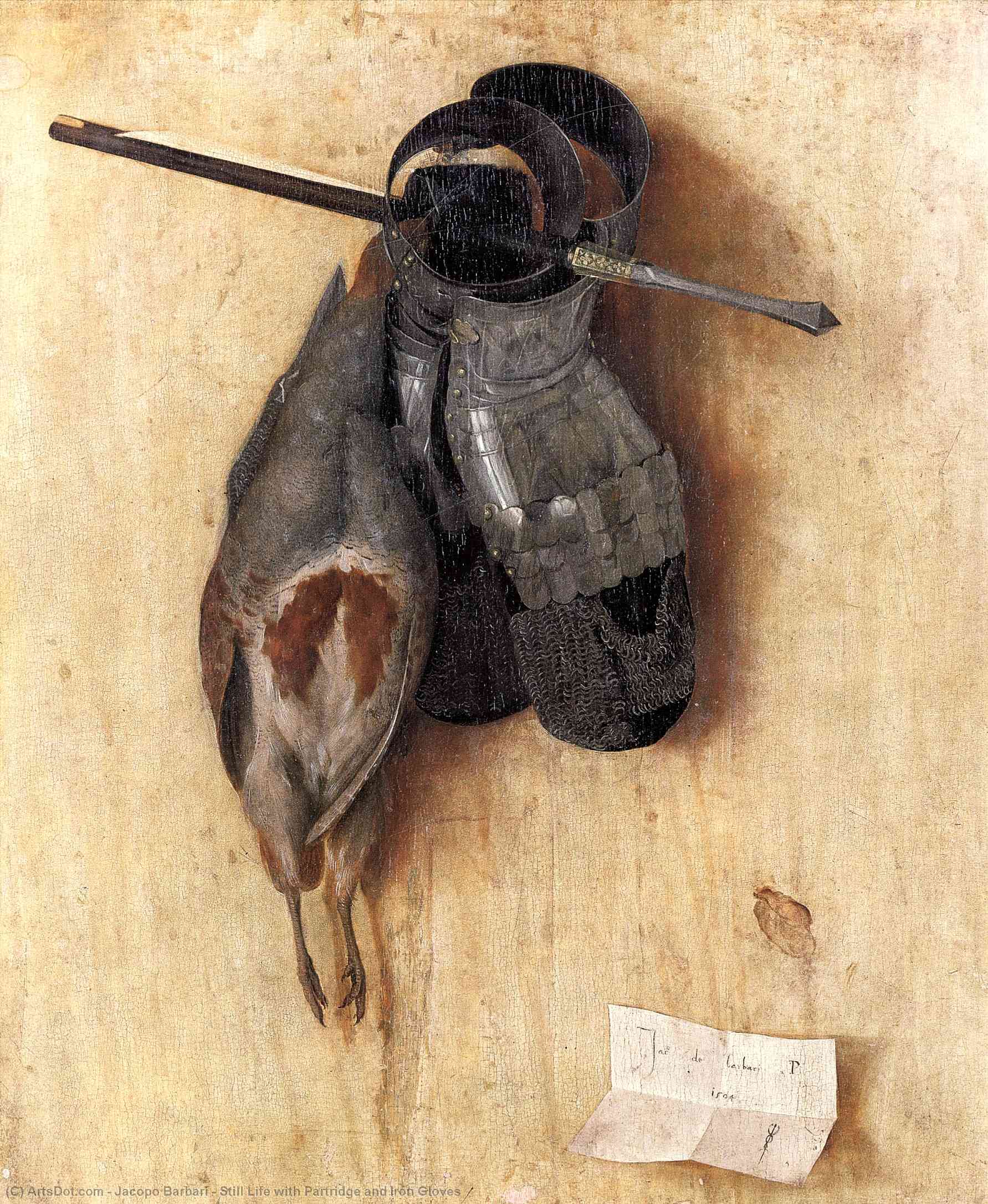 Still Life With Partridge And Iron Gloves — Jacopo Barbari