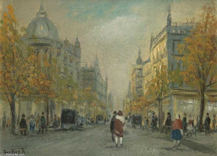 Strassenszene Im Herbst — Antal Berkes