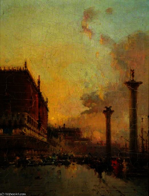 The Piazzetta, Venice — Adolphe Joseph Thomas Monticelli