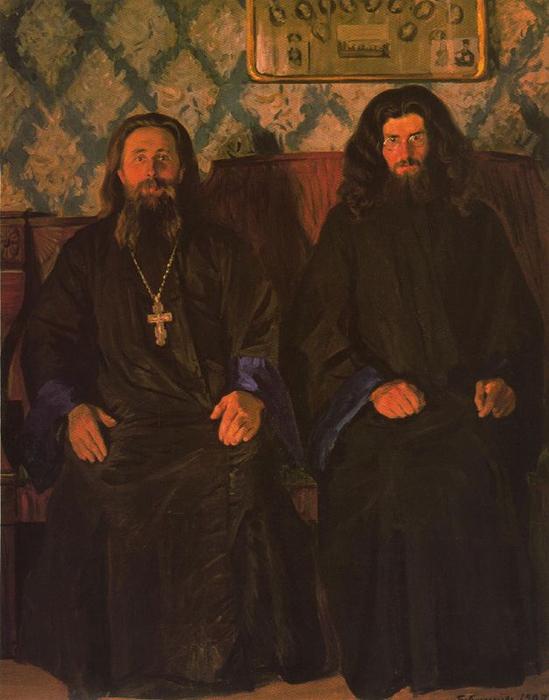 Priest And Deacon — Boris Mikhailovich Kustodiev