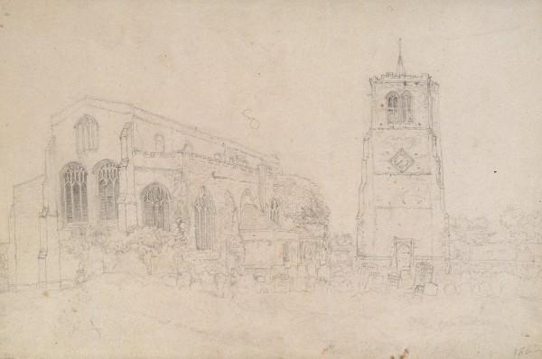 A View Of Elstow Church, Bedfordshire — John Frederick Lewis