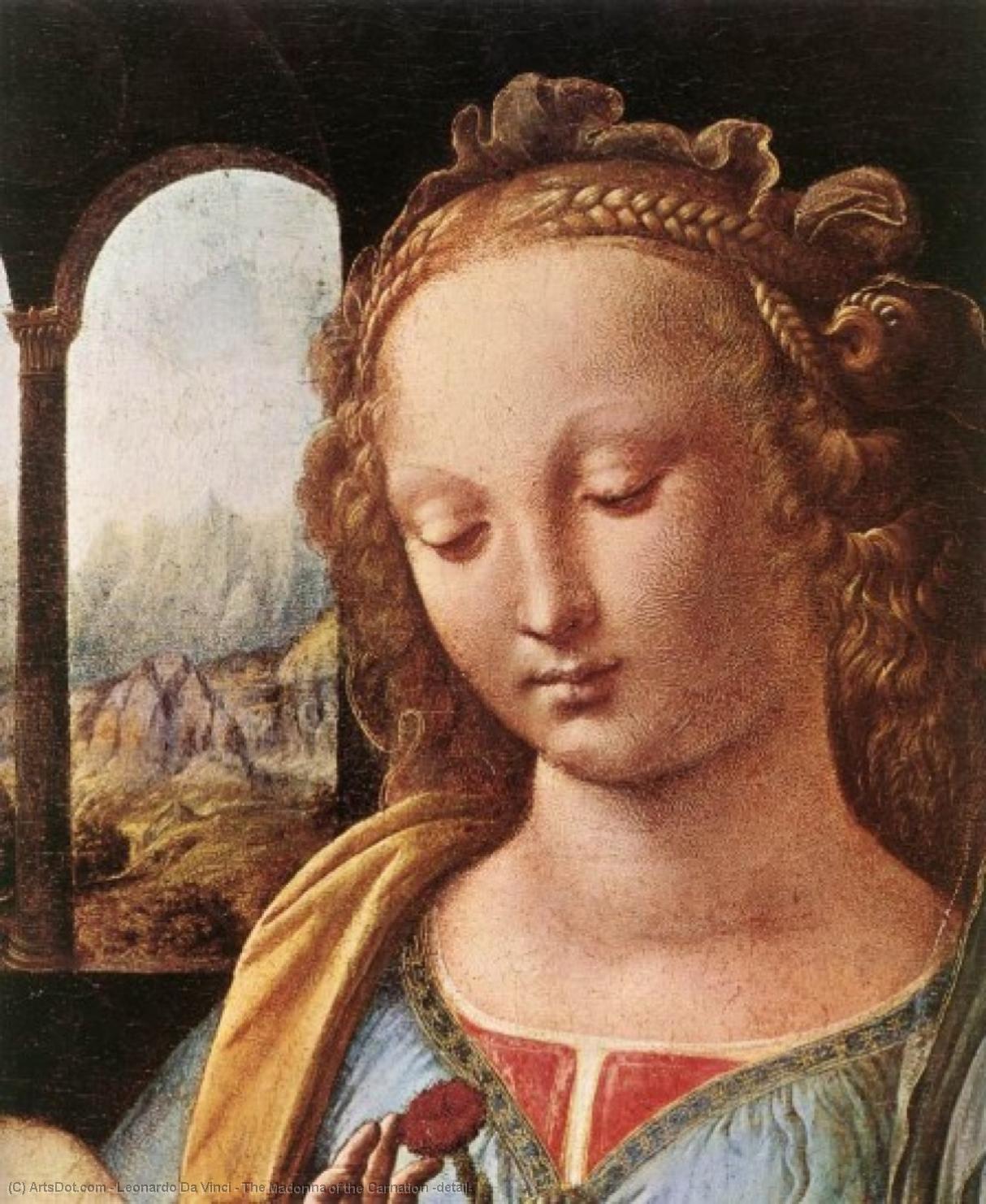 The Madonna Of The Carnation (detail) — Leonardo Da Vinci