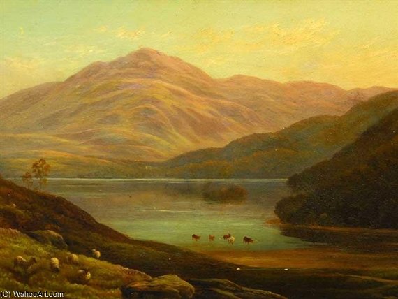 Scottish Mountain Landscape With Loch — Alfred I Glendening