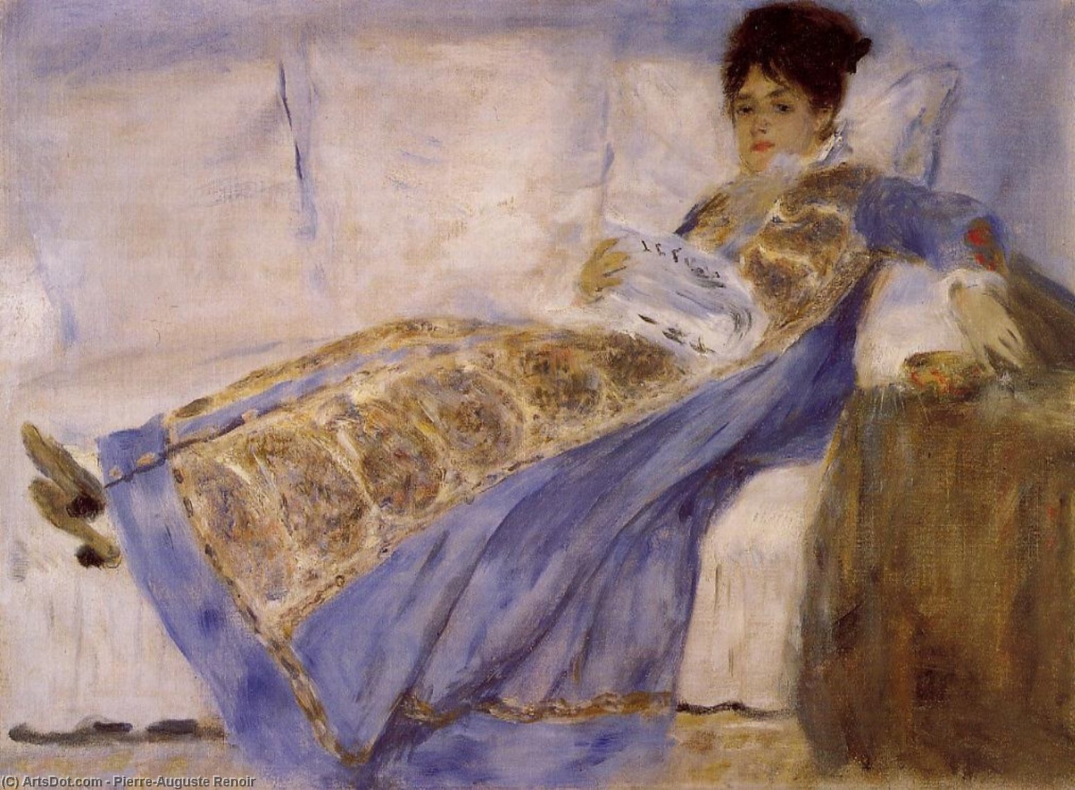 Madame Monet Auf Einem Sofa — Pierre-auguste Renoir