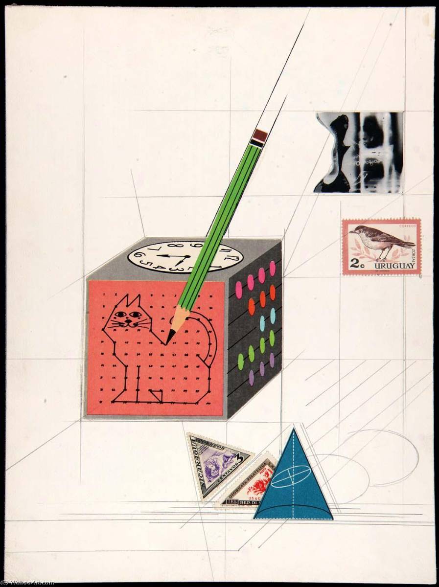 Metaphysics Of Erotica (cube With Connect The Dot Cat) — Joseph Cornell