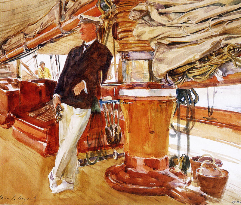 On The Deck Of The Yacht Constellation — John Singer Sargent