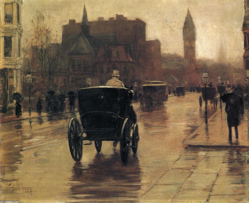 Columbus Avenue, Rainy Day 1 — Frederick Childe Hassam
