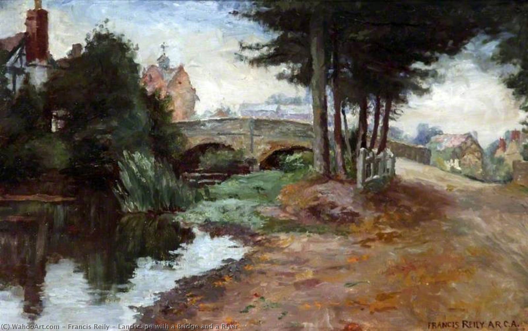 Landscape With A Bridge And A River — Francis Reily