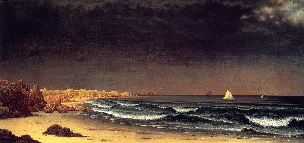 Approaching Storm. Beach Near Newport — Martin Johnson Heade