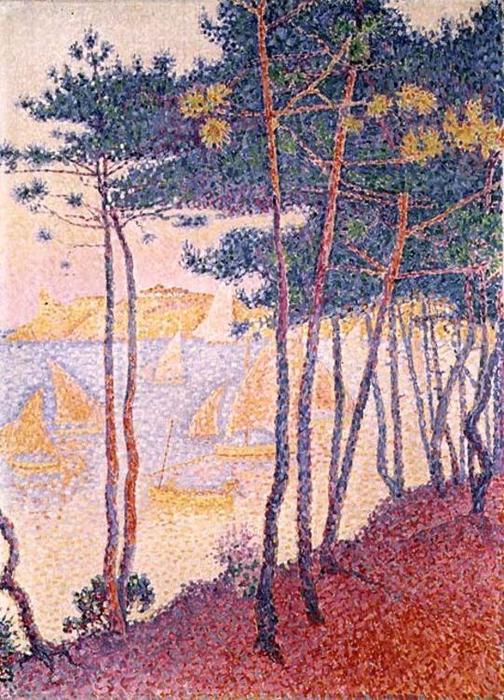 Sailing Boats And Pine Trees — Paul Signac