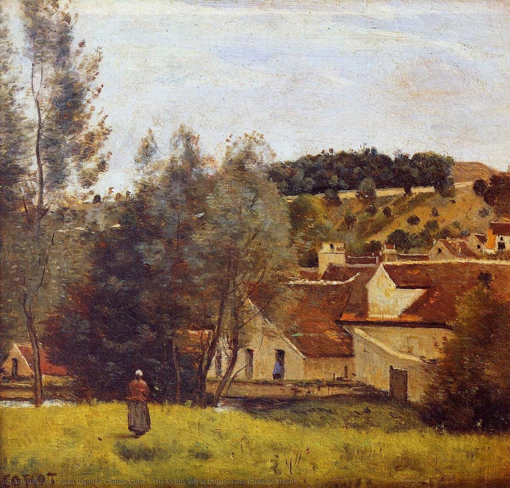 The Evaux Mill At Chiery, Near Chateau Thierry — Jean-baptiste-camille Corot