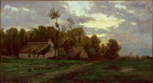 Landscape With Cottage — Charles-françois Daubigny