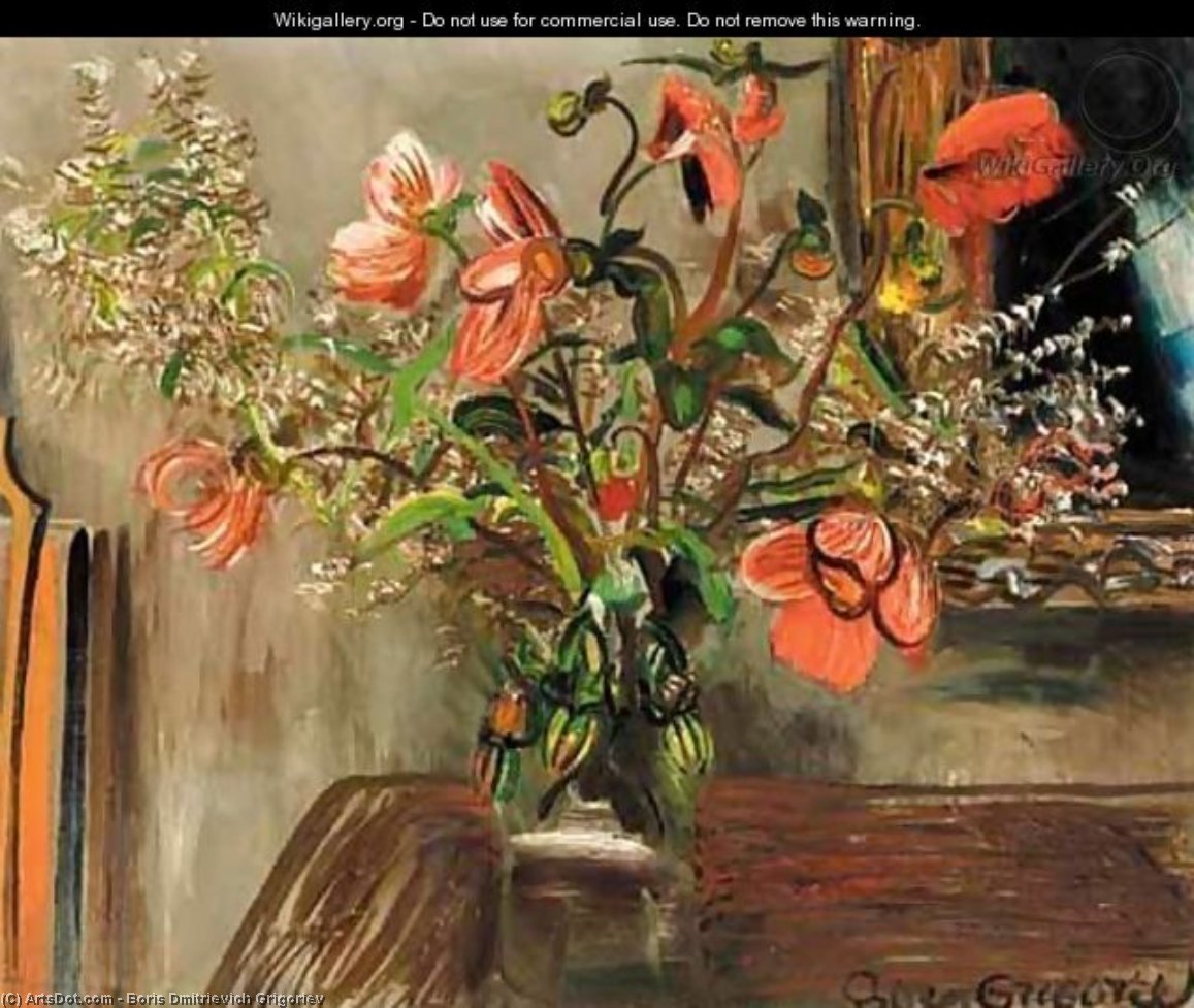 Still Life With Poppies — Boris Dmitrievich Grigoriev