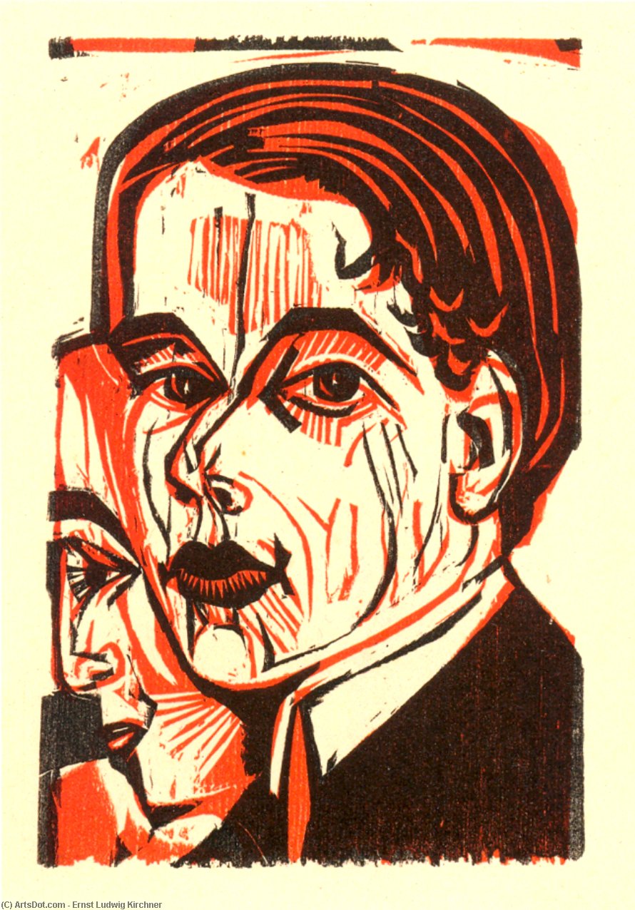Man's Head. Self-portrait — Ernst Ludwig Kirchner
