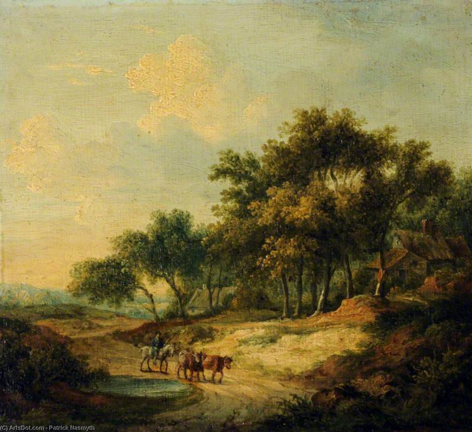 Landscape With A Figure On Horseback And Cattle — Patrick Nasmyth