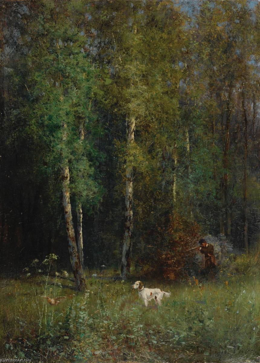 Hunting In The Woods — Ivan Pavlovich Pokhitonov