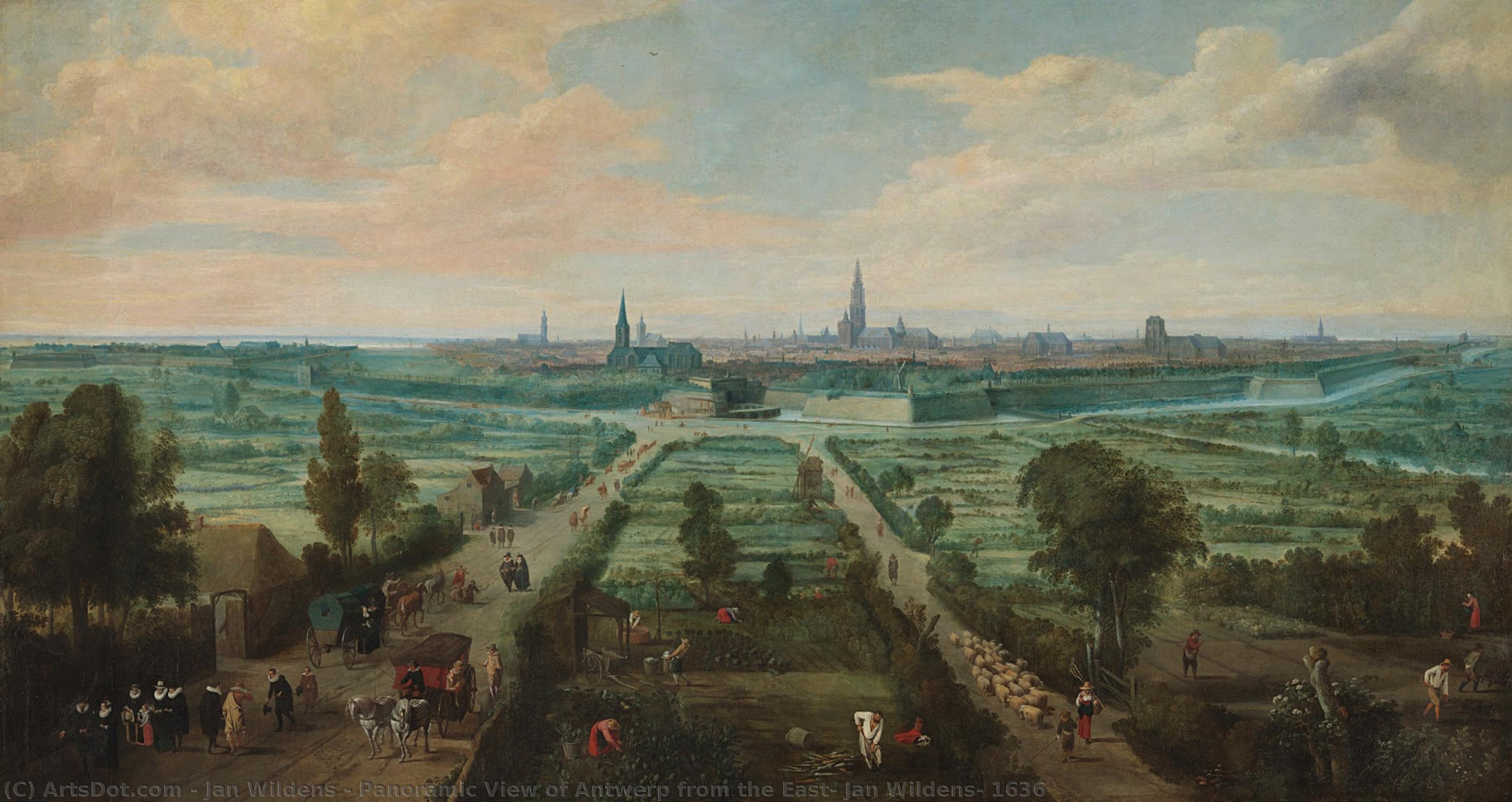 Panoramic View Of Antwerp From The East, Jan Wildens, 1636 — Jan Wildens
