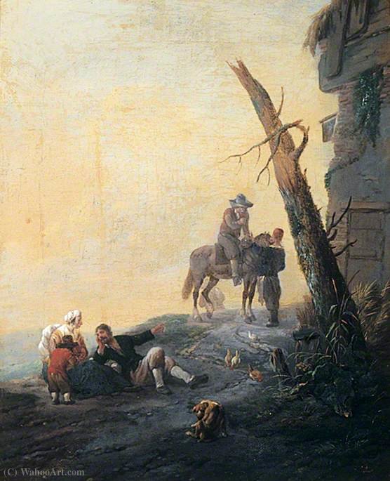 Figures Outside An Inn — Johannes Lingelbach