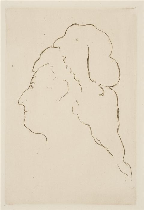 Eva Gonzales, Profil Tourne A Gauche — Édouard Manet