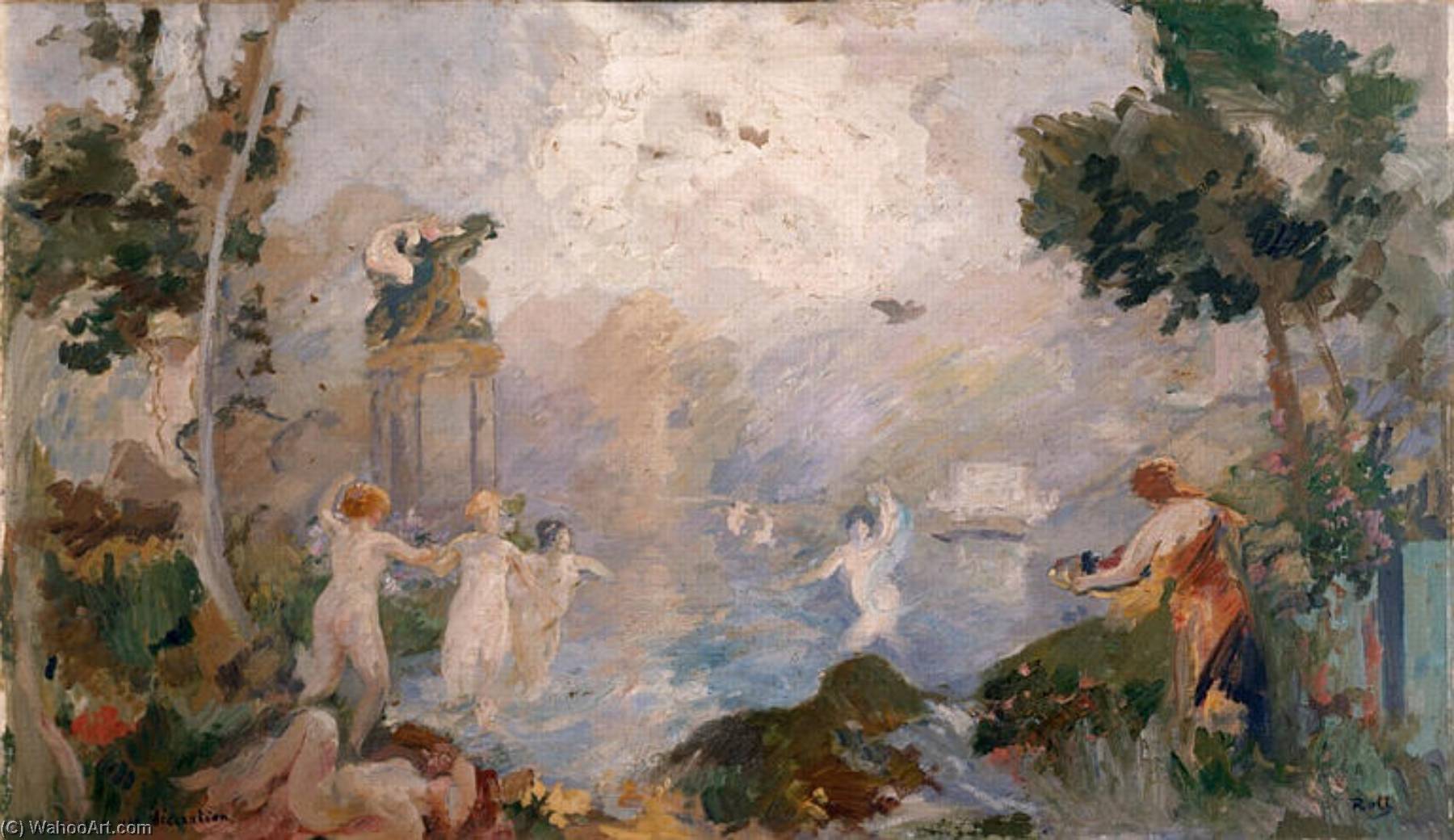 Les Baigneuses Panneau Décoratif (ancien Titre) — Alfred Philippe Roll