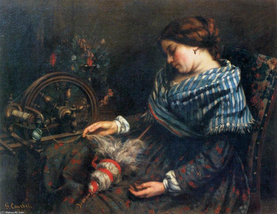The Sleeping Spinner — Gustave Courbet