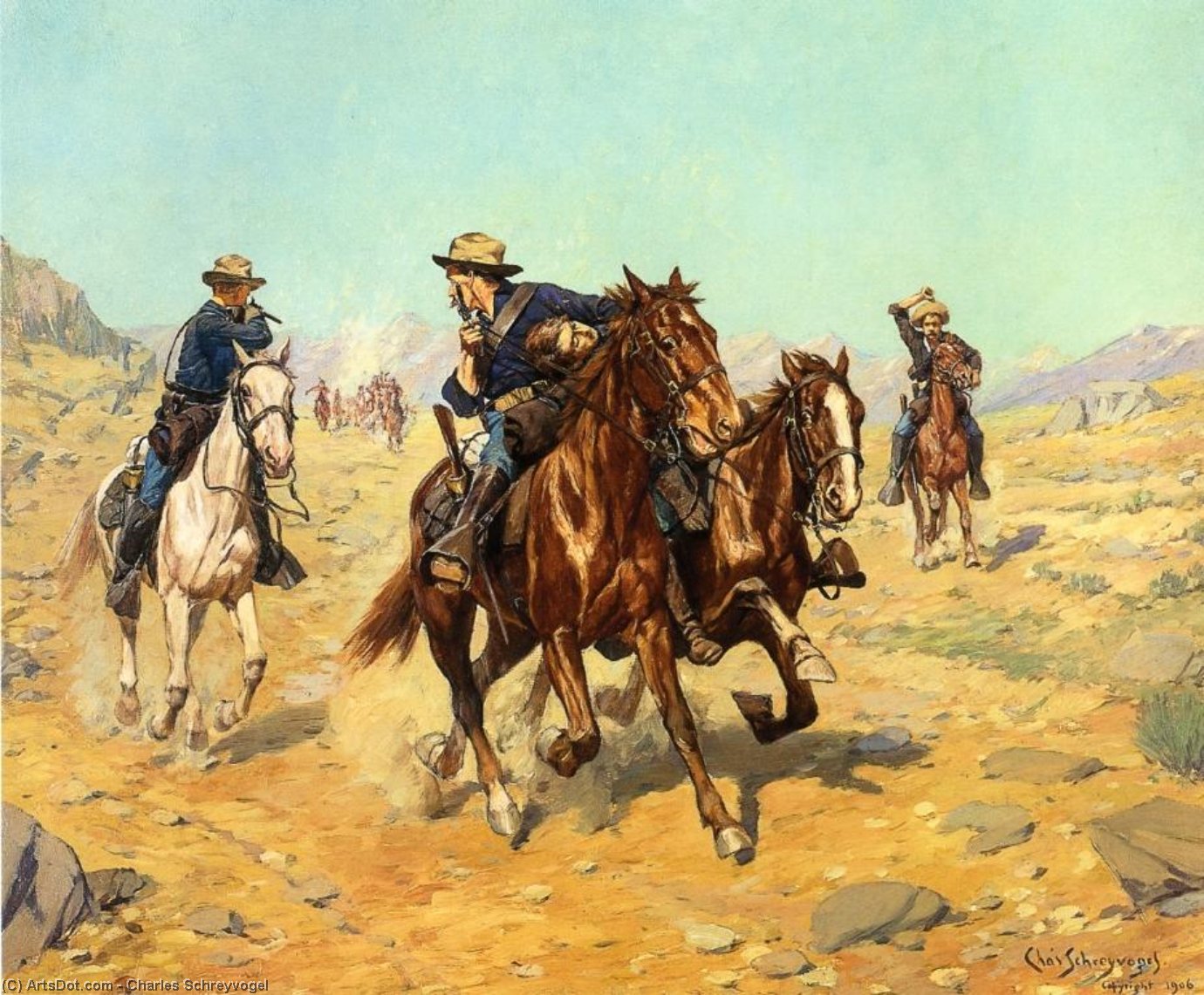 Saving Their Lieutenant — Charles Schreyvogel