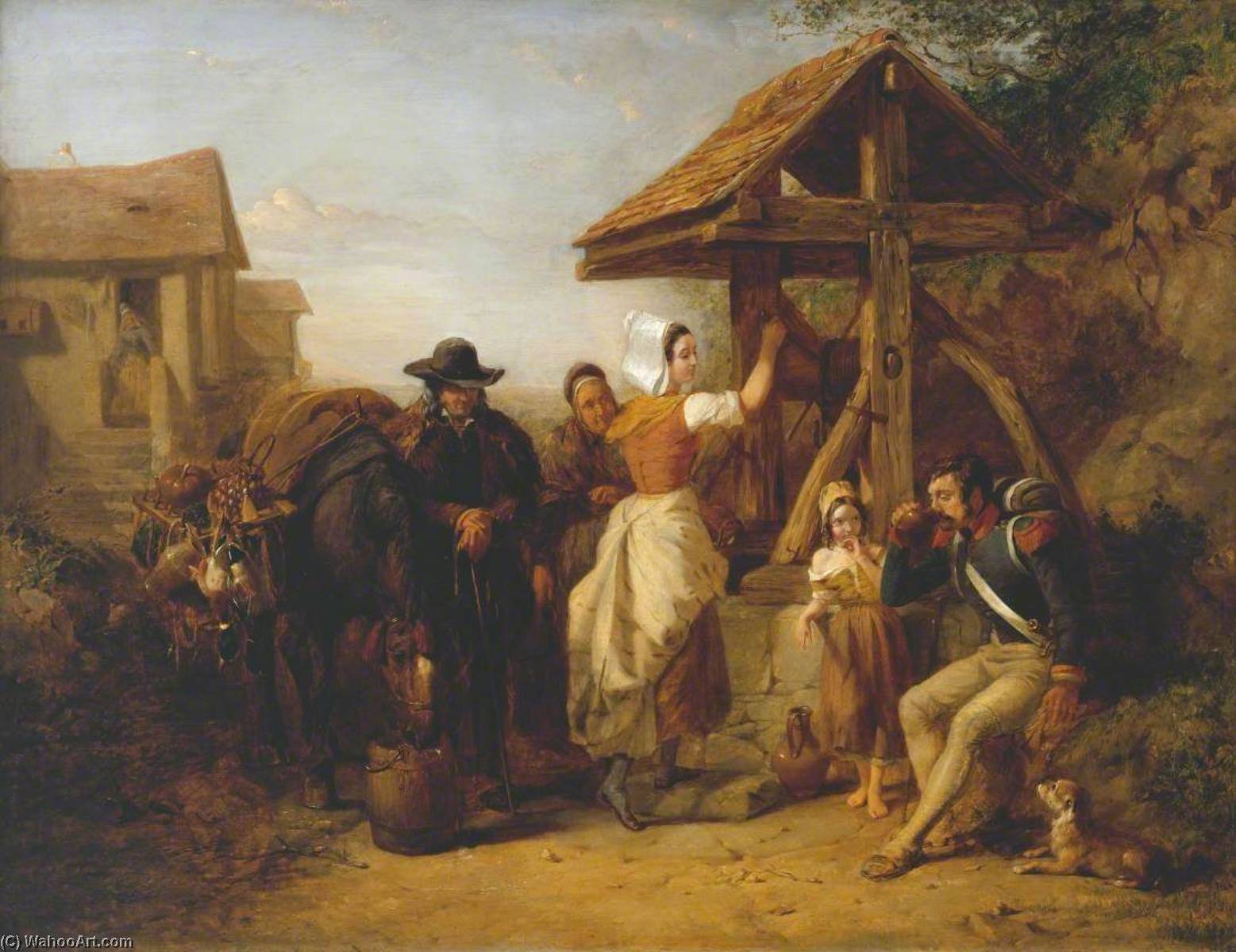 The Tired Soldier Resting At A Roadside Well — Frederick Trevelyan Goodall