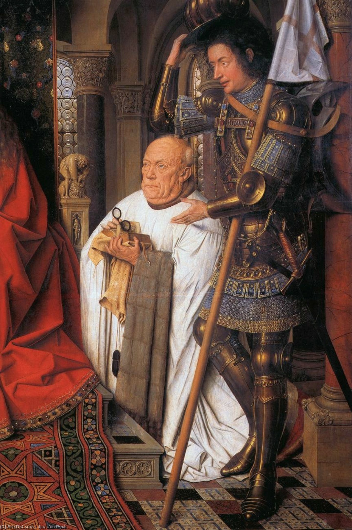 The Madonna With Canon Van Der Paele (detail) — Jan Van Eyck