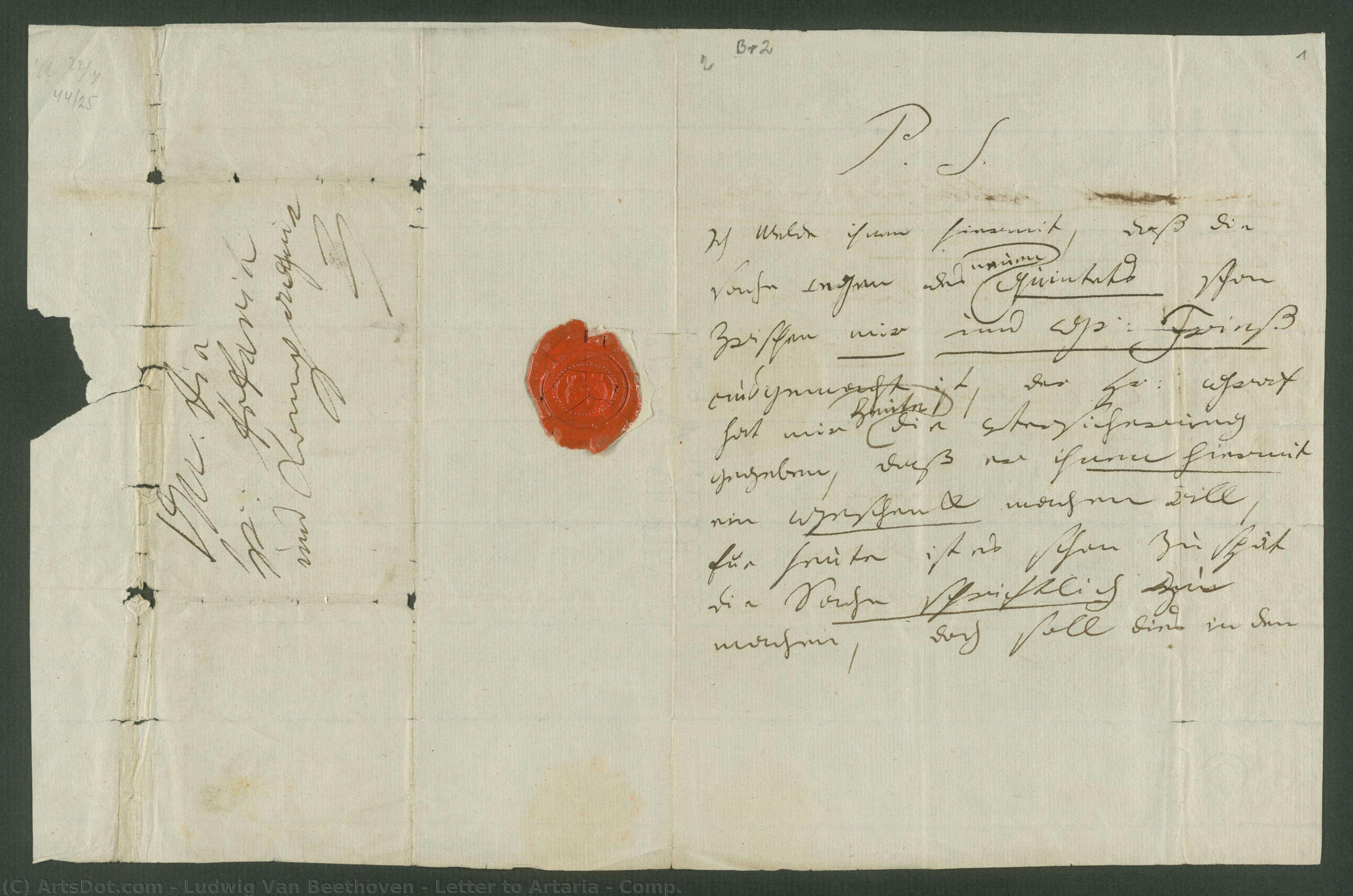 Letter To Artaria & Comp. — Ludwig Van Beethoven