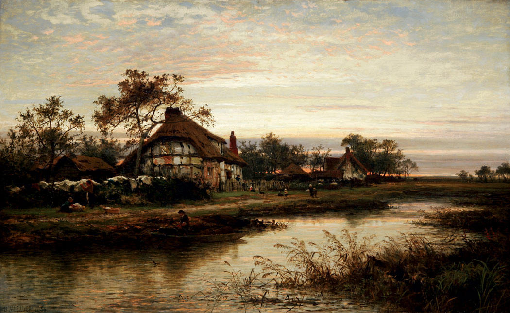Worcestershire Cottage Homes, Evening — R.a Benjamin Williams Leader