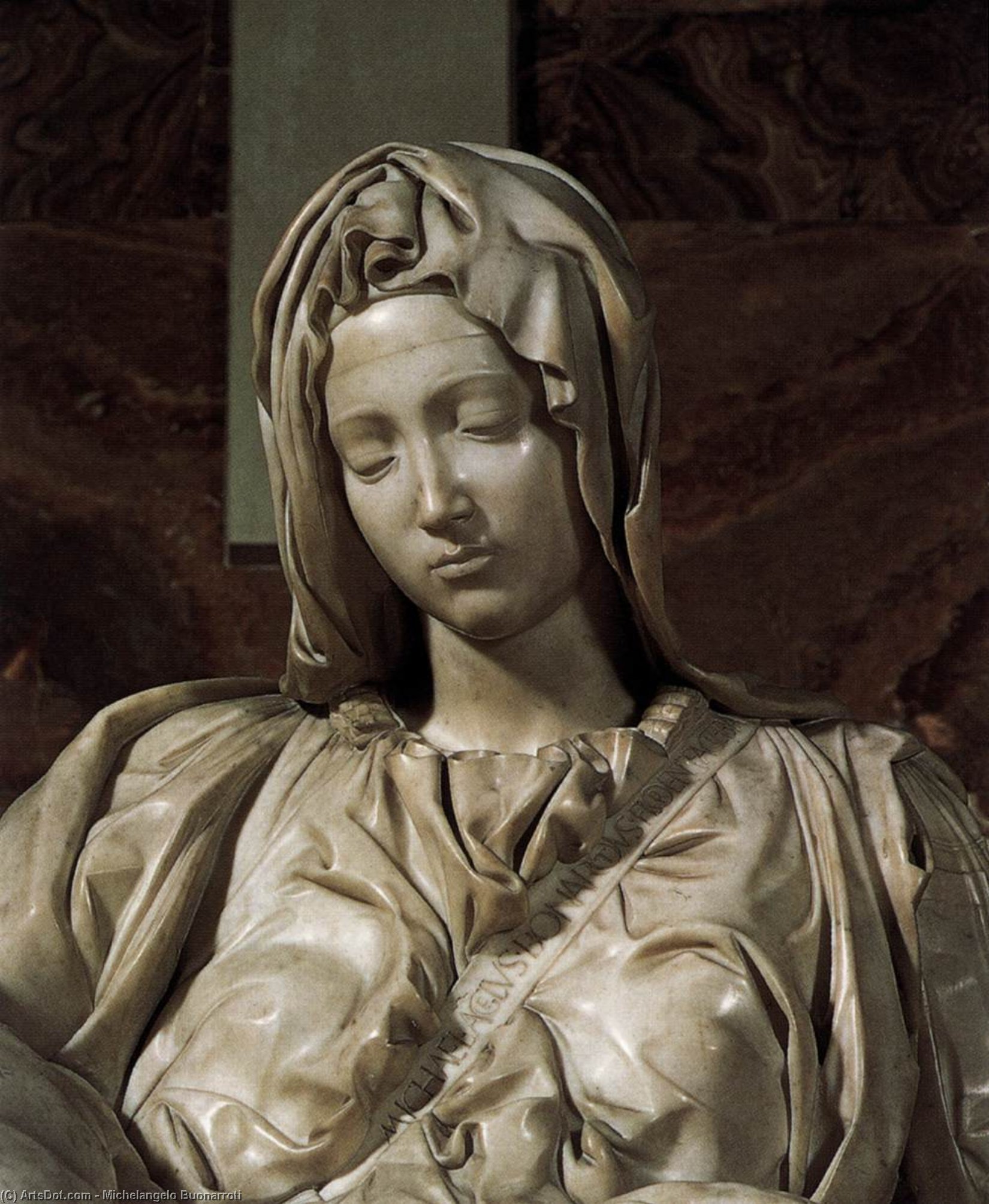 Pietã (detail) — Michelangelo Buonarroti