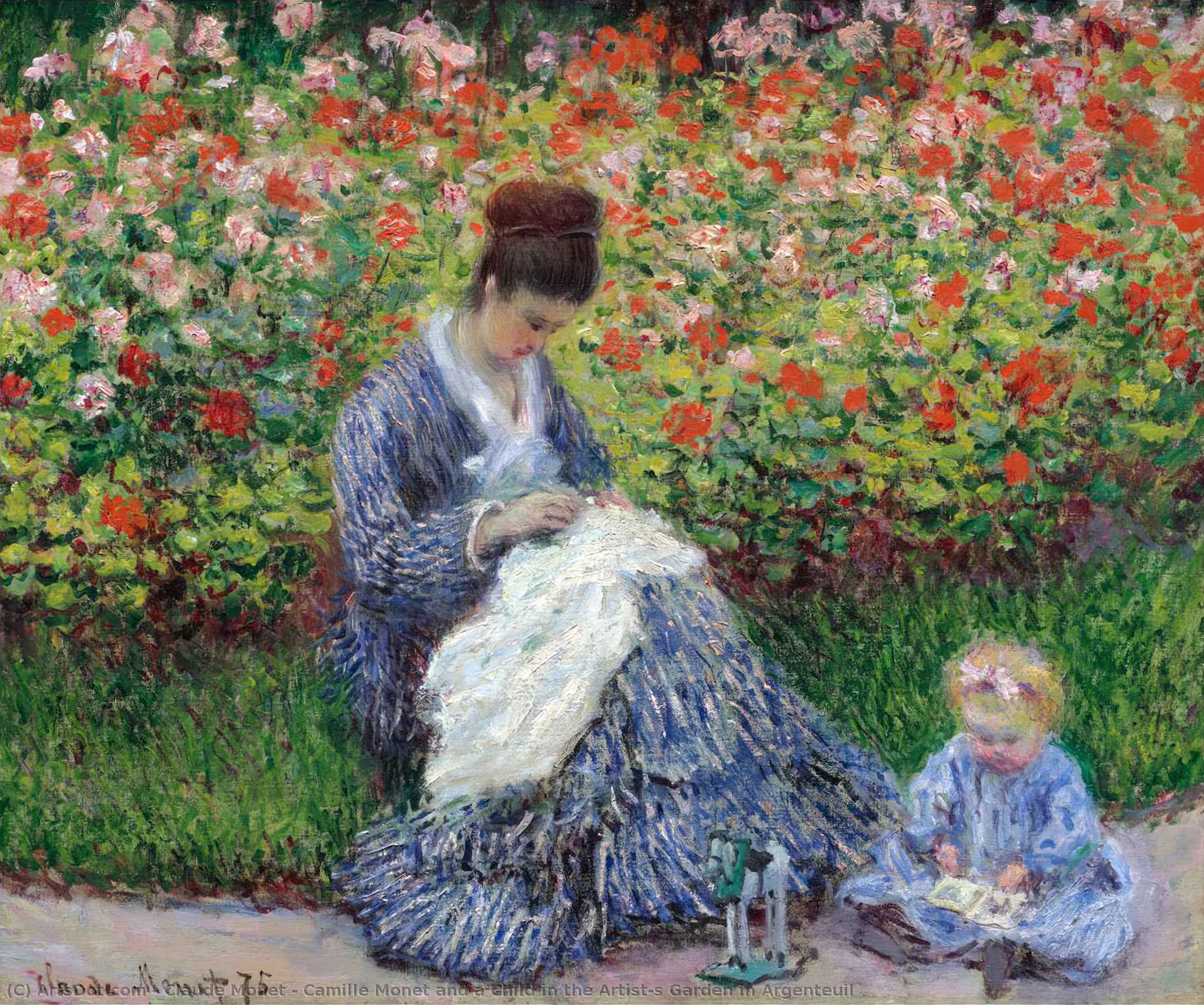 Camille Monet And A Child In The Artist’s Garden In Argenteuil — Claude Monet