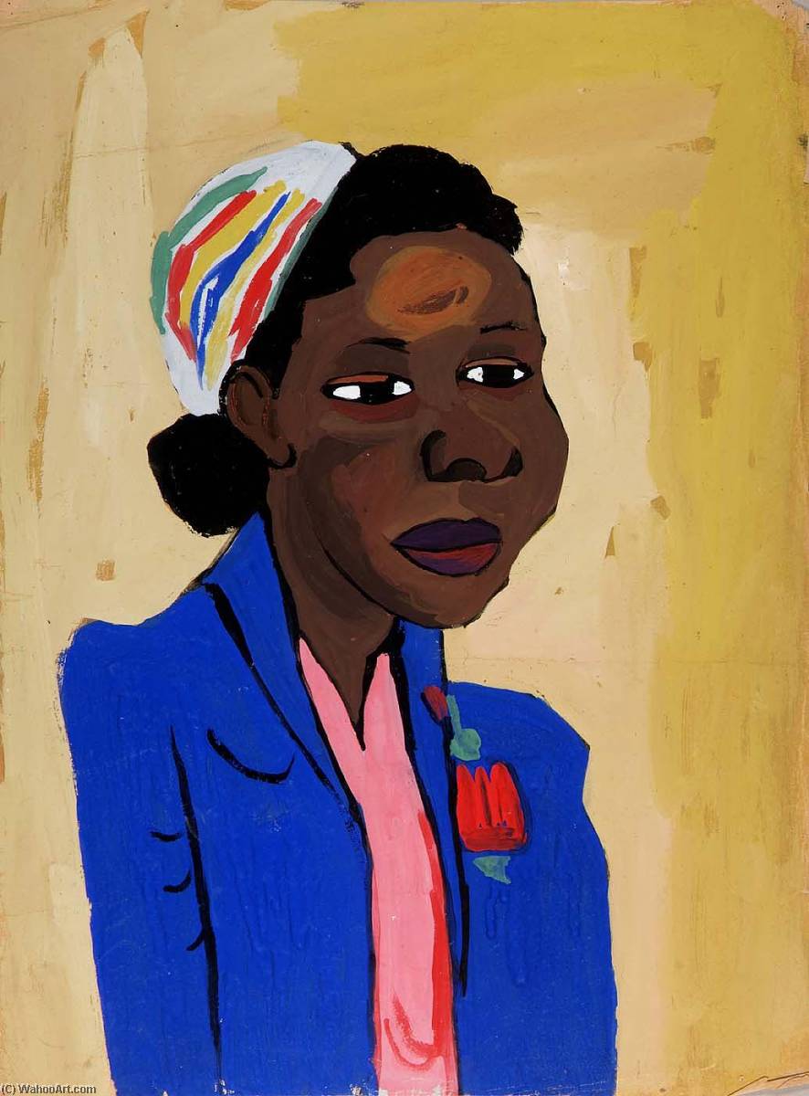 Girl In Blue With Turban Deborah — William H. Johnson