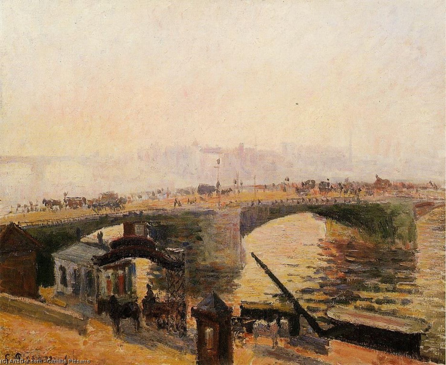 Morning, Rouen, The Quays — Camille Pissarro