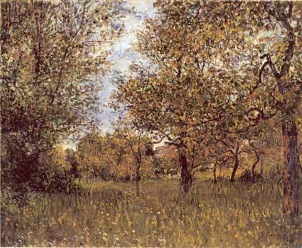 The Small Meadow At By — Alfred Sisley