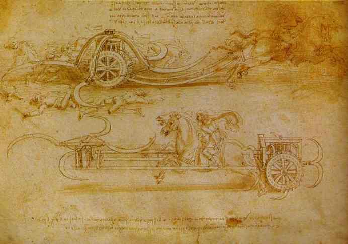 Battle Cart With Mobile Scythes — Leonardo Da Vinci