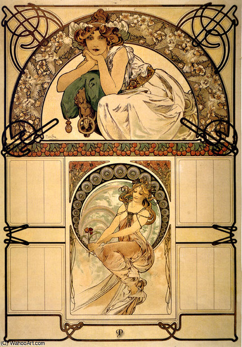 Calendrier De La Fleur Cerisier — Alfons Maria Mucha