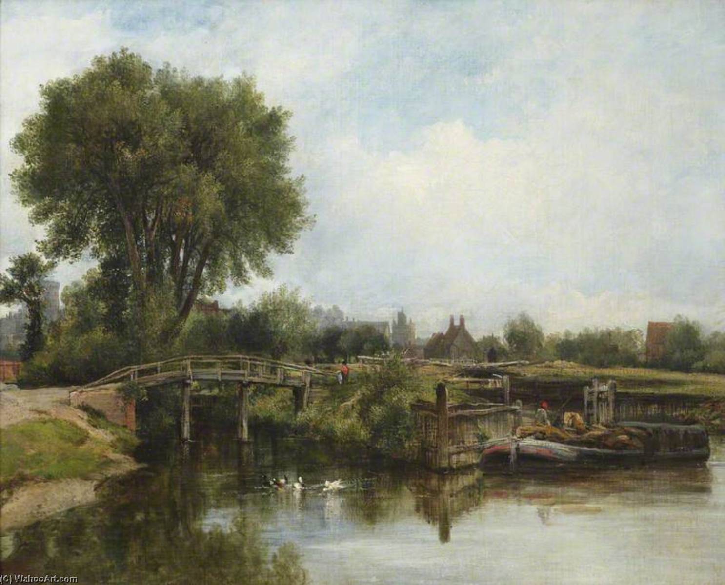 The Old Lock, Windsor — Frederick Waters (william) Watts