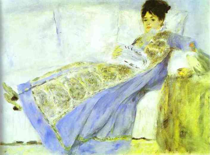 Mme. Monet Reading Le Figaro — Pierre-auguste Renoir