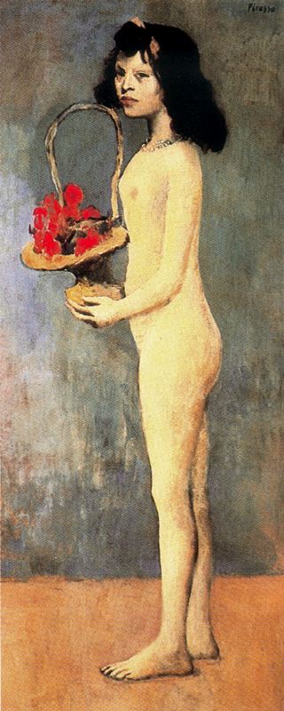 Muchacha Joven Desnuda Con Canasto De Flores — Pablo Picasso