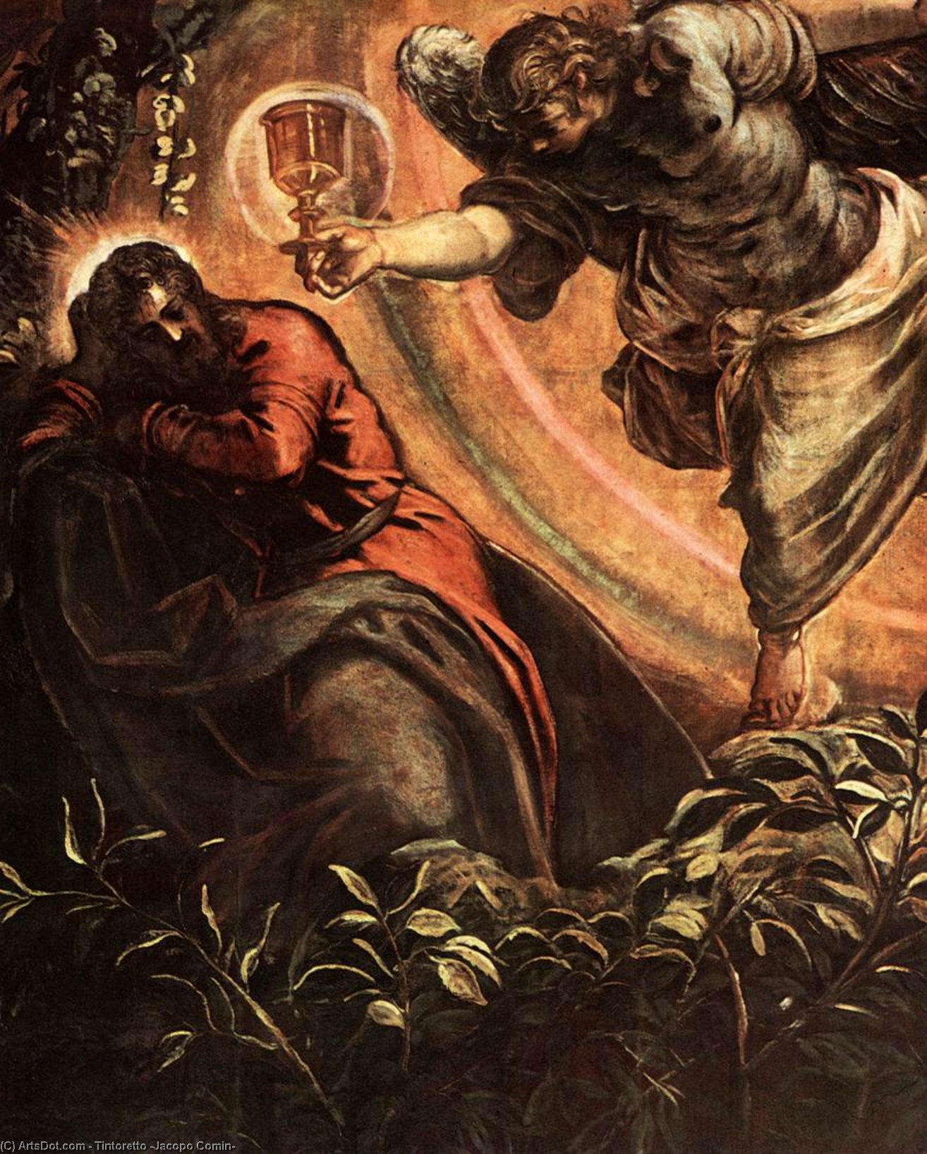 The Prayer In The Garden (detail) — Jacopo Tintoretto