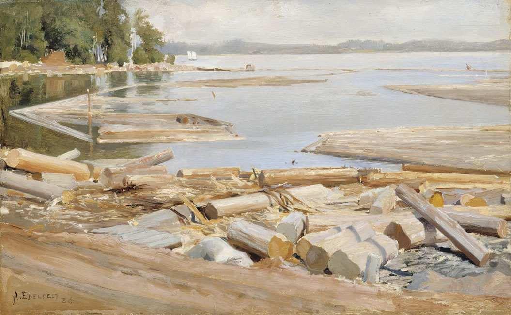 Log Jam — Albert Edelfelt