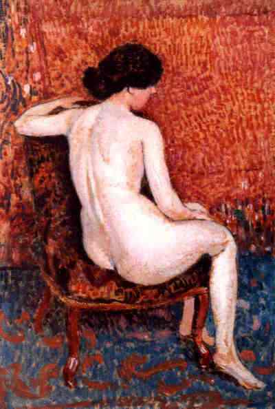 Sitting Nude On Chair — Georges Lemmen