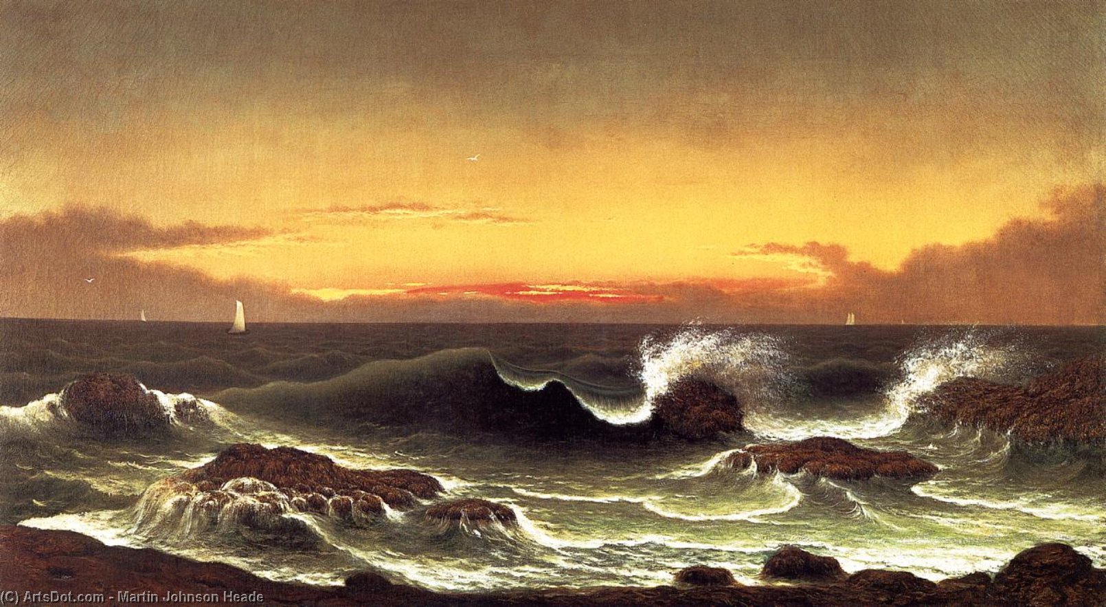 Seascape: Sunrise — Martin Johnson Heade