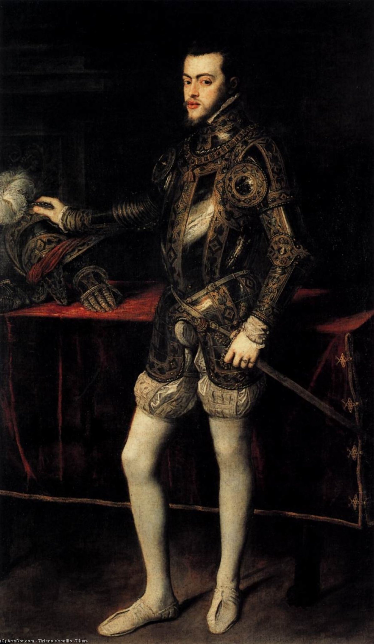 Portrait Of Philip Ii In Armour — Titian