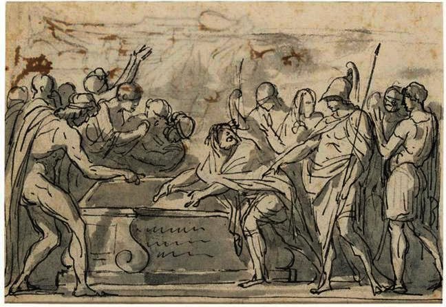 Alexander Ordering The Books Of Homer To Be Preserved — Jacques-louis David